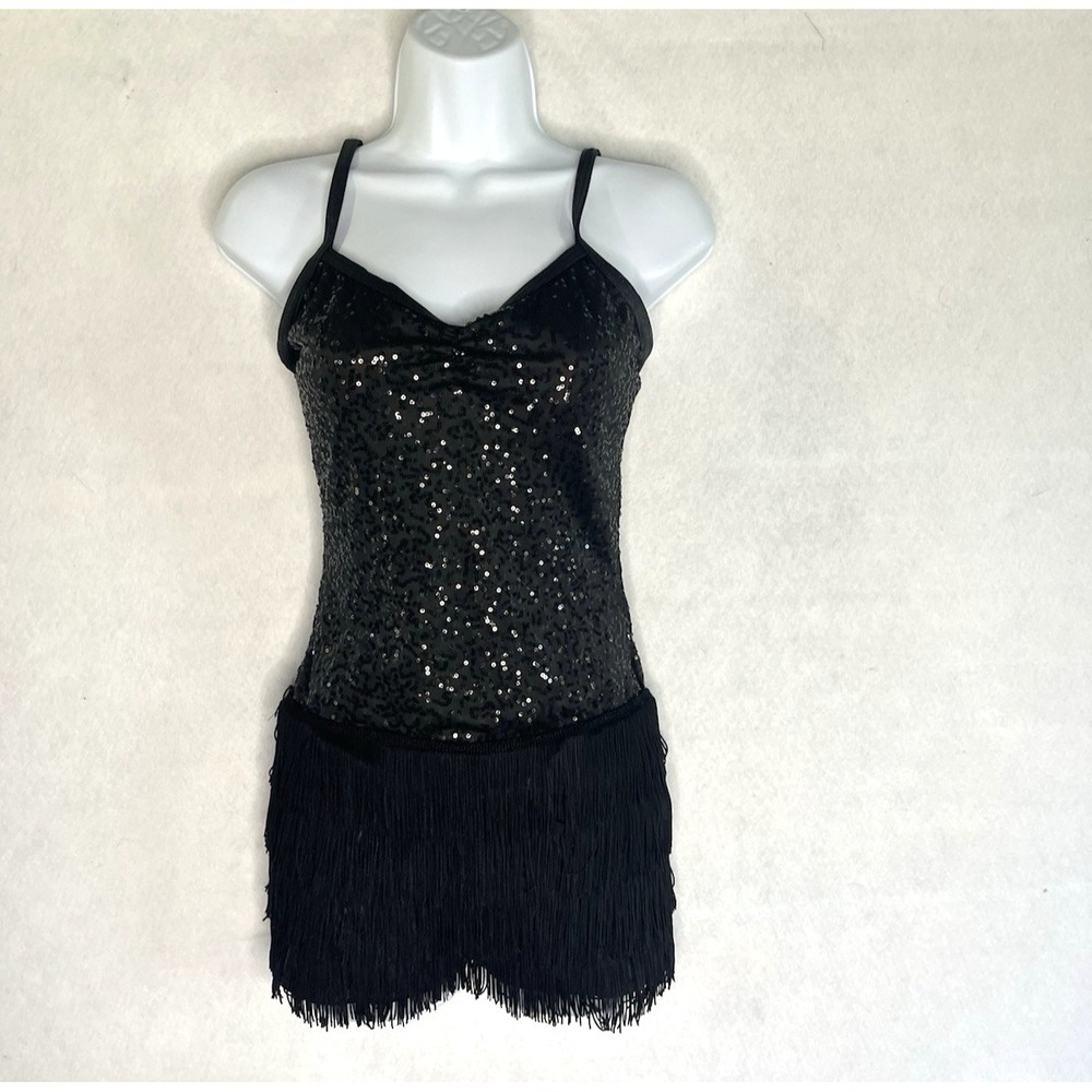 Weissman Dance Sequin Fringe Flapper Dress Short Costume Size SA‎ Roaring 20's